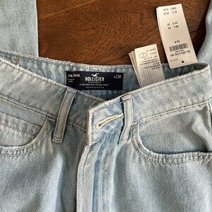 High-waisted hollister wide leg jeans with tag